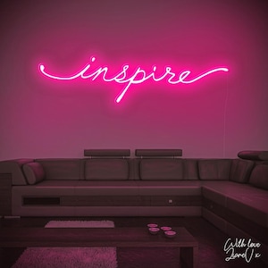 Custom Neon Sign, Inspire Neon Sign Light Office Living Room Decor,Neon sign wall decor, Housewarming Gift, Birthday & Wedding Gift