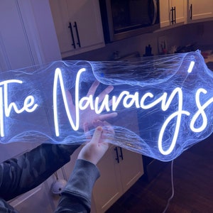 Custom Last Name Neon Sign Wedding for reception, Led Lights Neon Sign Wedding Decor, Neon Sign Custom, Custom Family Name Sign, Home Decor image 7