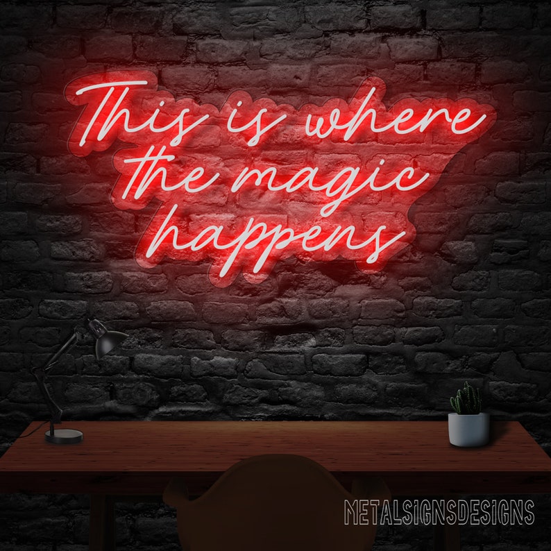 This is Where the Magic Happens Neon Sign Led Light Custom Etsy