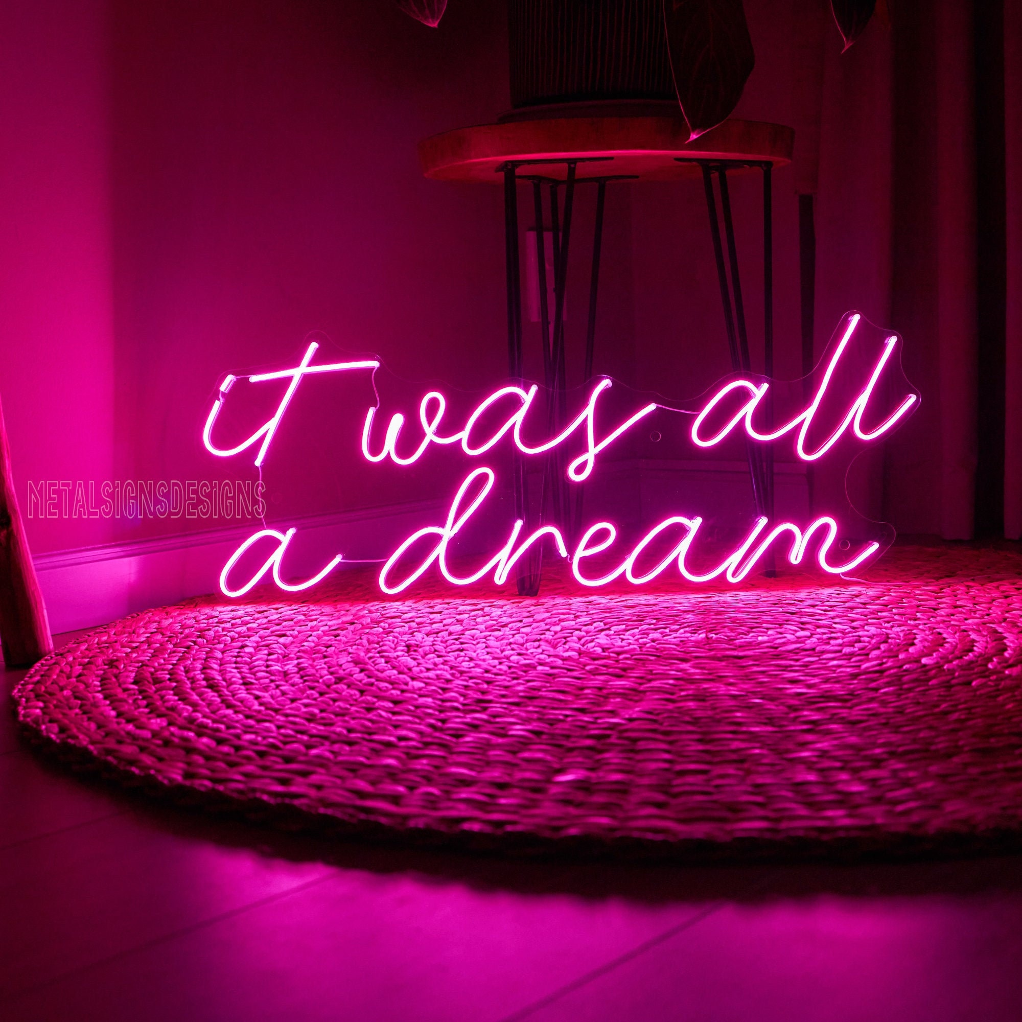 It Was All A Dream Neon Sign Led Light, Custom Neon Sign, Decoration Hand Crafted Wall Hangings Wall Decor, Housewarming Gift, Birthday Gift