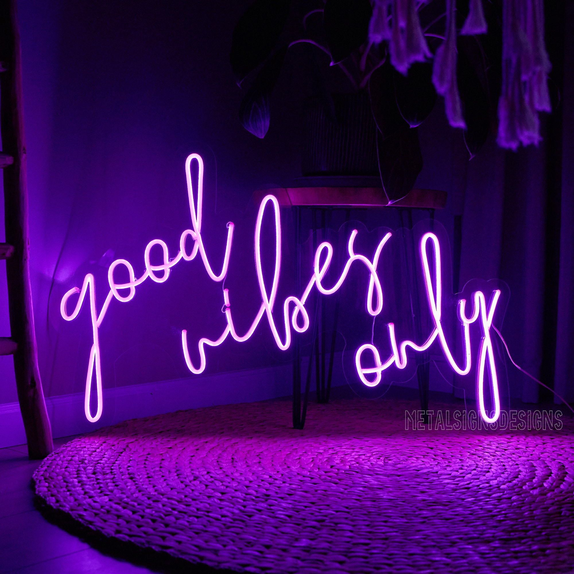 Good Vibes LED Neon Light Wall Art Aesthetics Hanging Neon Sign