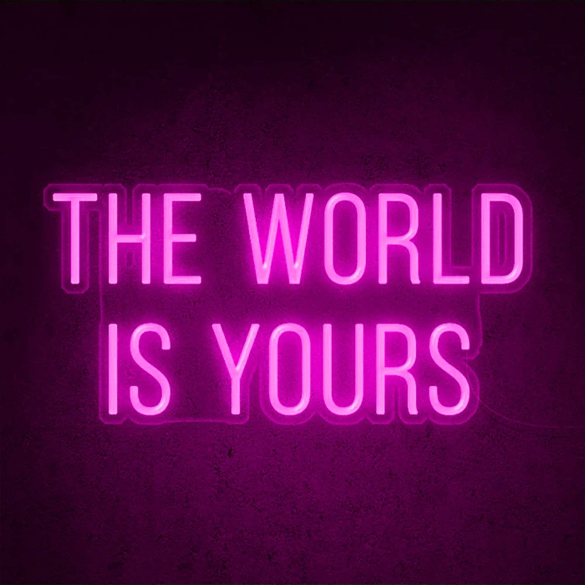 The World Is Yours Neon Sign Led Light , Custom Neon Sign, Decoration Hand Crafted Wall Hangings Wall Decor, Housewarming Gift,Birthday Gift