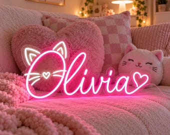 Custom Kids Name Neon Sign, Personalized LED Name Light for Kids Bedroom, Nursery, Playroom Decor, Christmas Gift for Daughter or Son