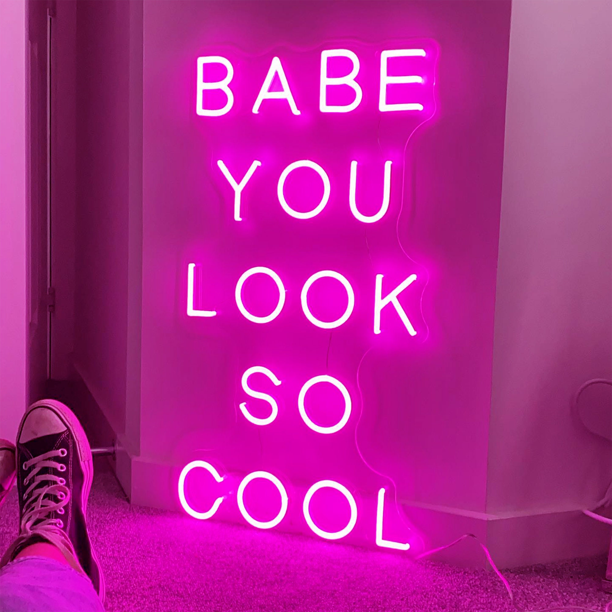 Babe You Look So Cool Neon Sign | Custom LED Wall Decor For Home & Bar