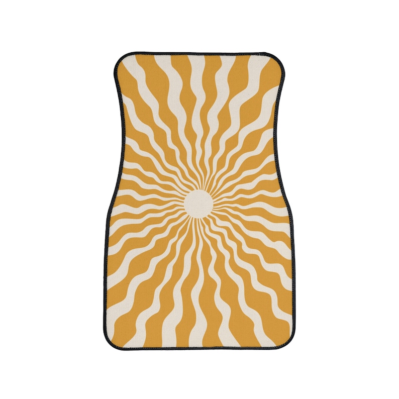 Boho Gold Sun Car Floor Mats, Front & Back Options image 8