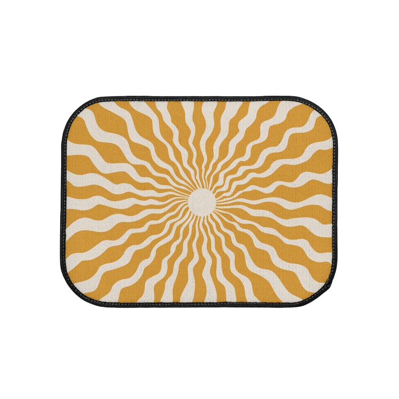 Boho Gold Sun Car Floor Mats, Front & Back Options image 9
