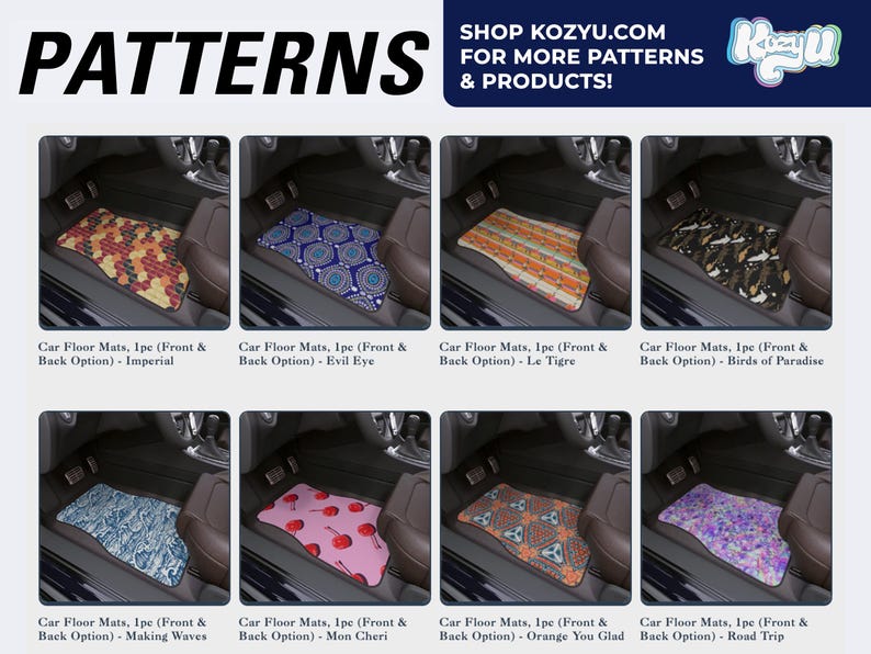 Boho Gold Sun Car Floor Mats, Front & Back Options image 4
