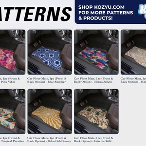 Boho Gold Sun Car Floor Mats, Front & Back Options image 2