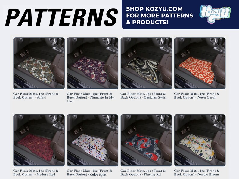 Boho Gold Sun Car Floor Mats, Front & Back Options image 3