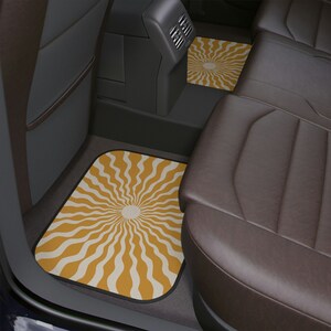 Boho Gold Sun Car Floor Mats, Front & Back Options image 7