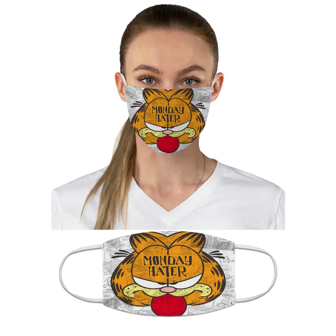Garfield cartoon Custom Fabric Face Mask | Etsy