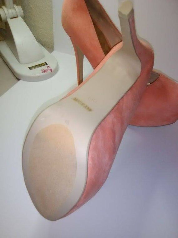 Eye Candie Classic Peach Suede Heels (Size 10) - image 5