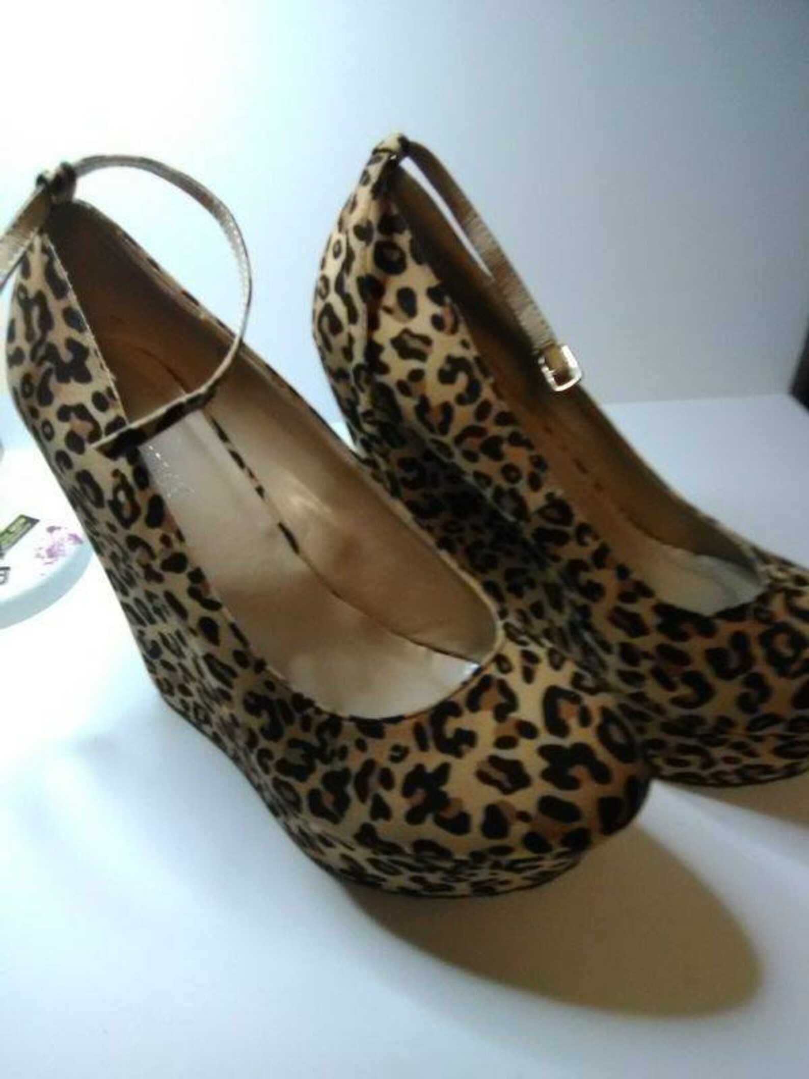 Delicacy Trendy37 Leopard Slip On Platform Wedge Pump