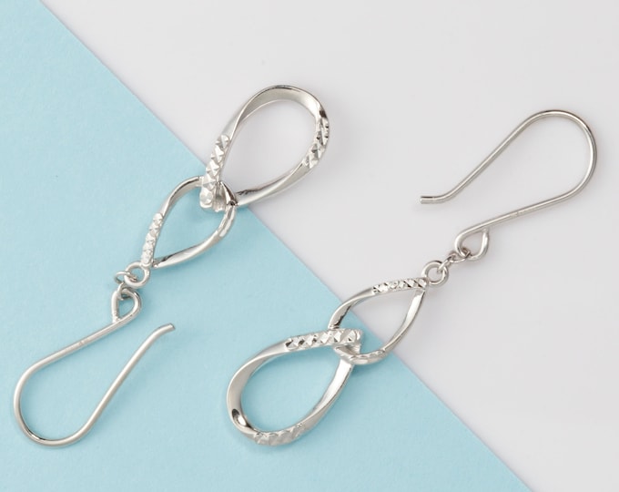 Featured listing image: E2362 - Water Drops Earrings - White Gold