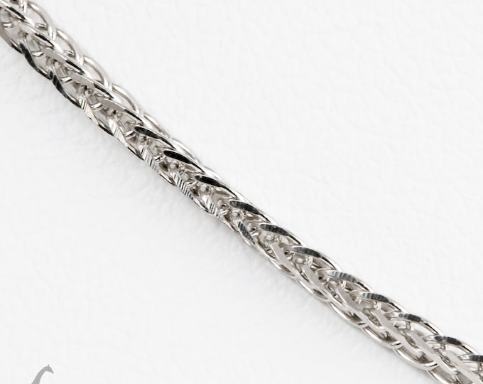 Featured listing image: 125N- Necklate Platinum950 Genuine - Wheat link chain Solid- Length 18 Inhces-Thicknes 1mm7- Weigth 7gram38
