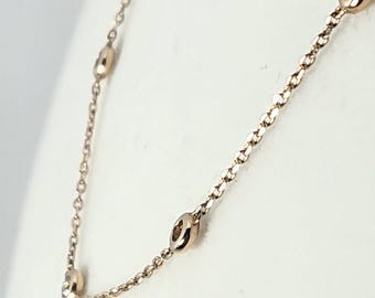 18K Rose Gold Bezel Set Diamond Necklace – Italian Design, 0.5 Ct Diamond, 18" Length