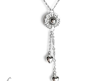 87N- Perfect gift for your loved one- Chain and Pendant Platinum Love Around rollo  Style - Length Adjustable up to 18 inc-weight 4.22gram