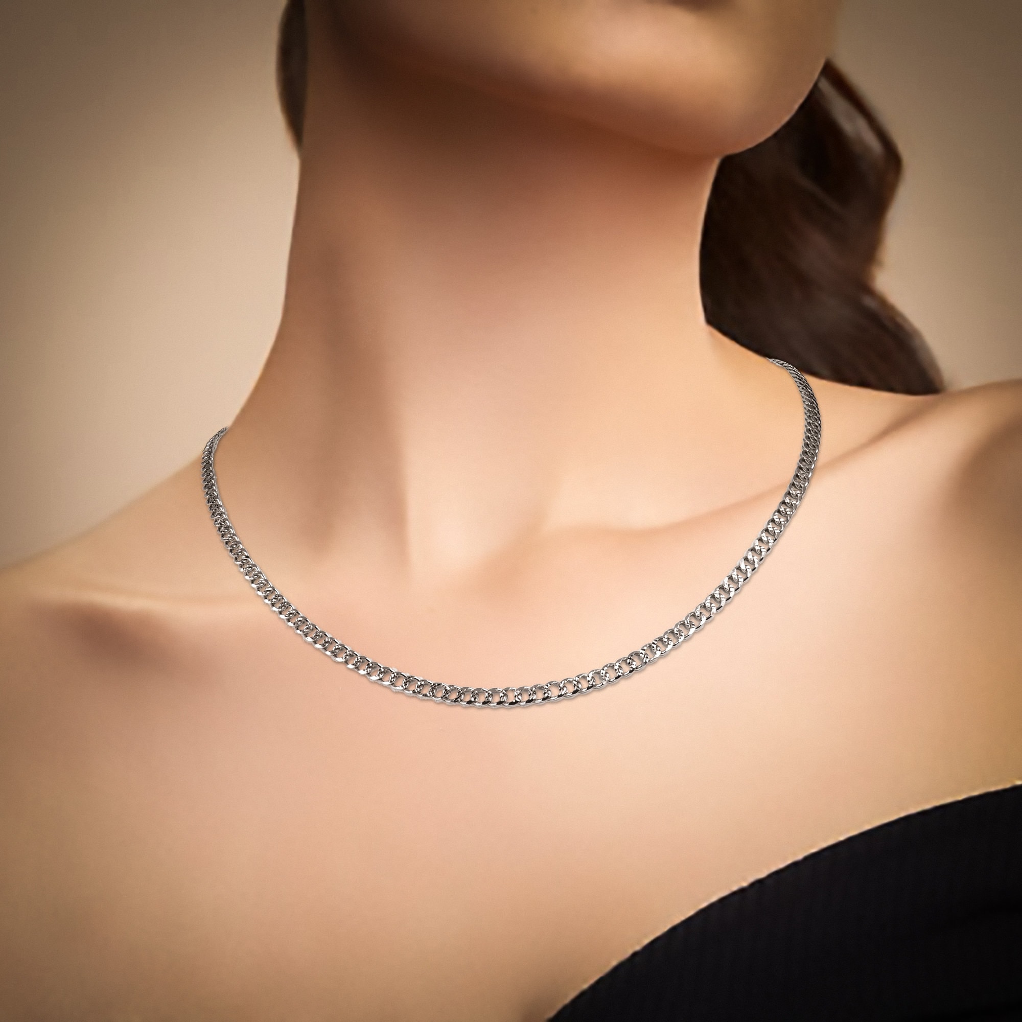 Solid platinum cuban link chain outlet
