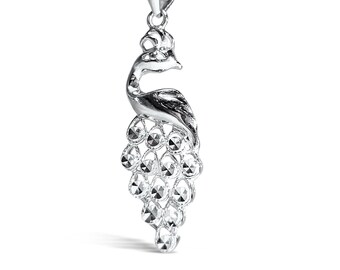 05P- Platinum950 Pendant - Peacock Bright Pendant - Height25mm - Width10mm - Italy Designer