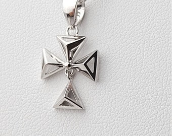 33P- Platinum950- Cross Pyramid Shine Pendant- Triangle Pendant-Height 25mm-Width 11mm-Weight 1.79 gram- Italy Designer