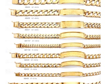 Selection of ID and Cuban Real 14k GOLD Bracelets