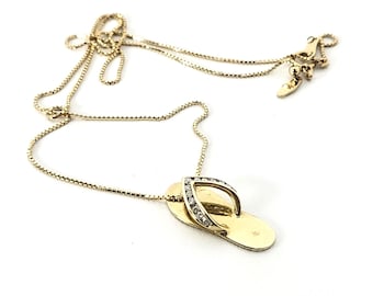 18K Yellow Gold Slipper Diamond Pendant – 0.15 Ct Diamond
