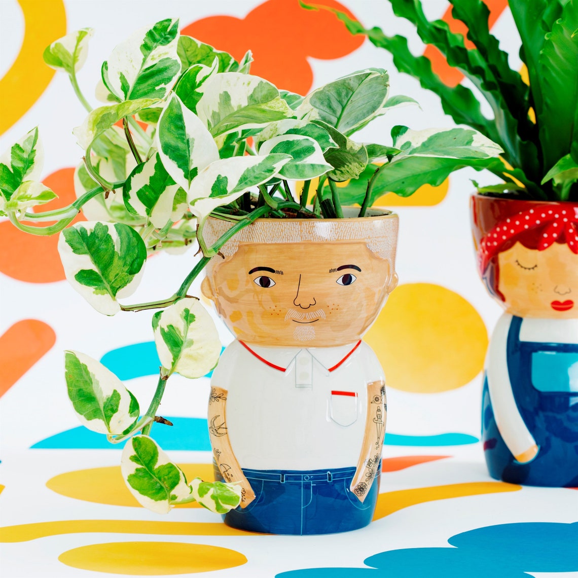 Indoor Planter Quirky Plant Pots Ceramic Flower Vase Etsy