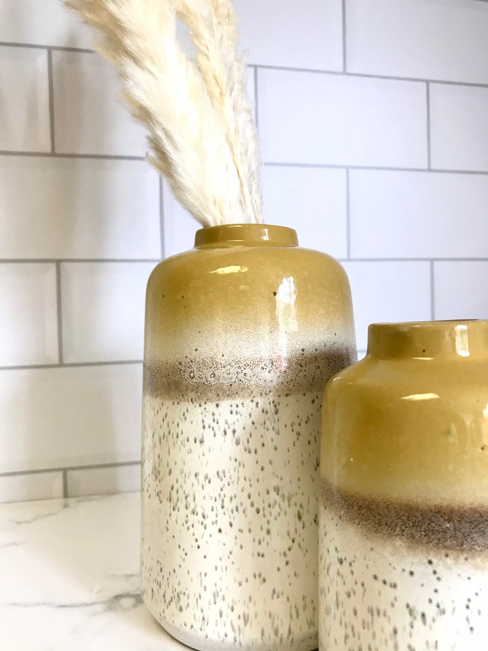 Ombré effect ceramic vase white textured stoneware vase Etsy