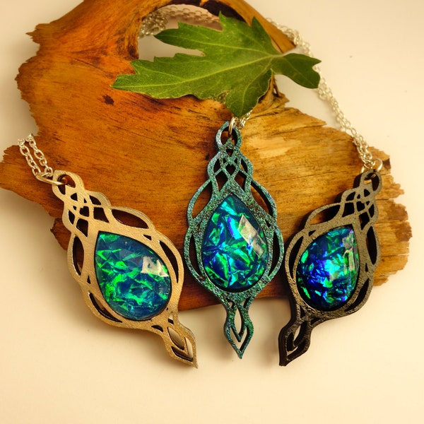 Elven Colour Shift Pendant Art Nouveau