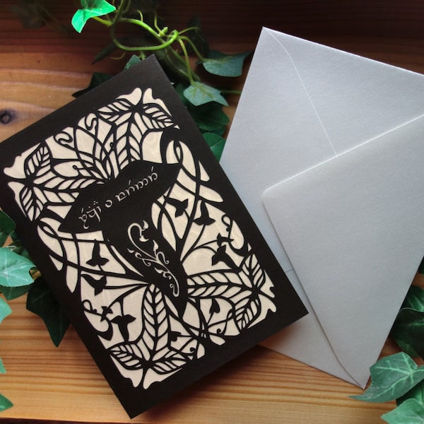 Personalized Elven Leaf Card Wedding Card Birthday Card Valentine's Day Card