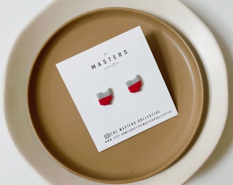 Ohio State Buckeye Earrings: Hypoallergenic Polymer Clay Studs