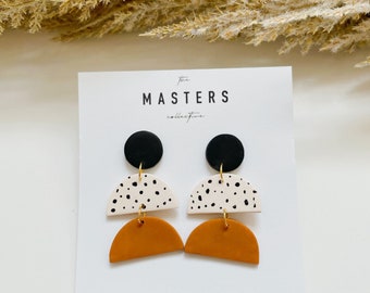 Geometric Polymer Clay Earrings: Boho Patterned Dangles, Hypoallergenic