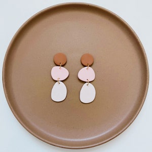 Neutral Geometric Clay Earrings, Polymer Clay Earrings, Boho Earrings, Desert Vibes  Collection, Lightweight earrings, Hypoallergenic