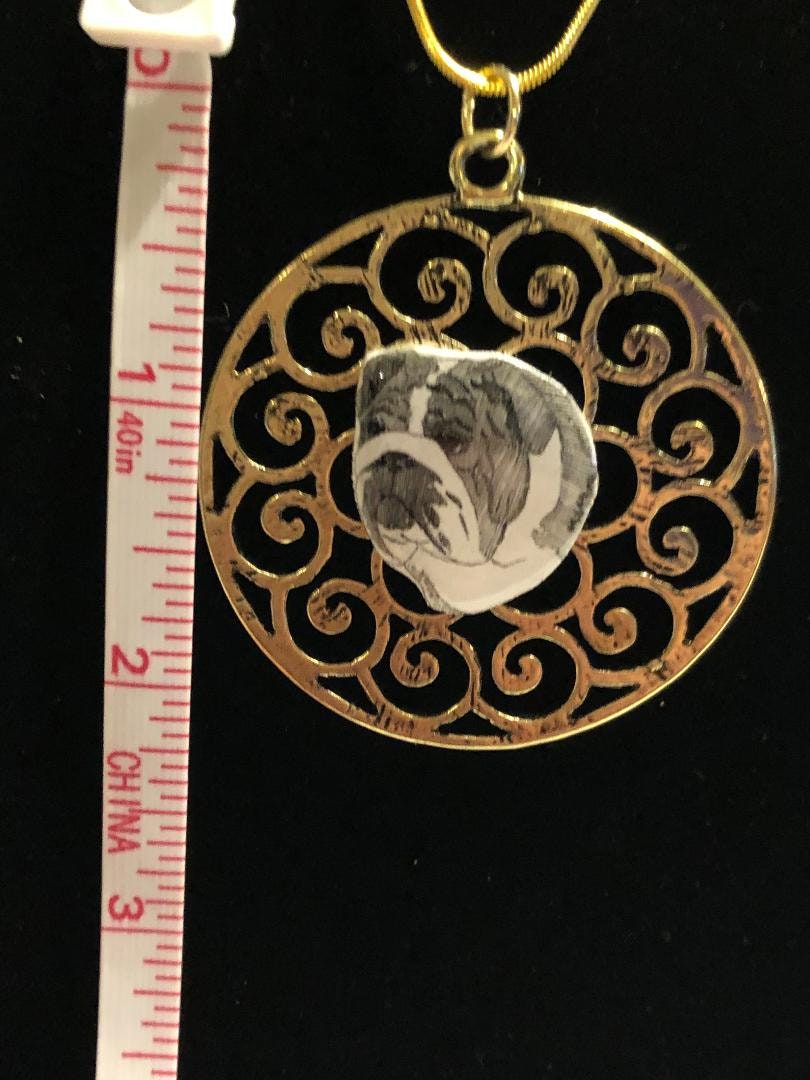 English Bulldog Pendant Etsy