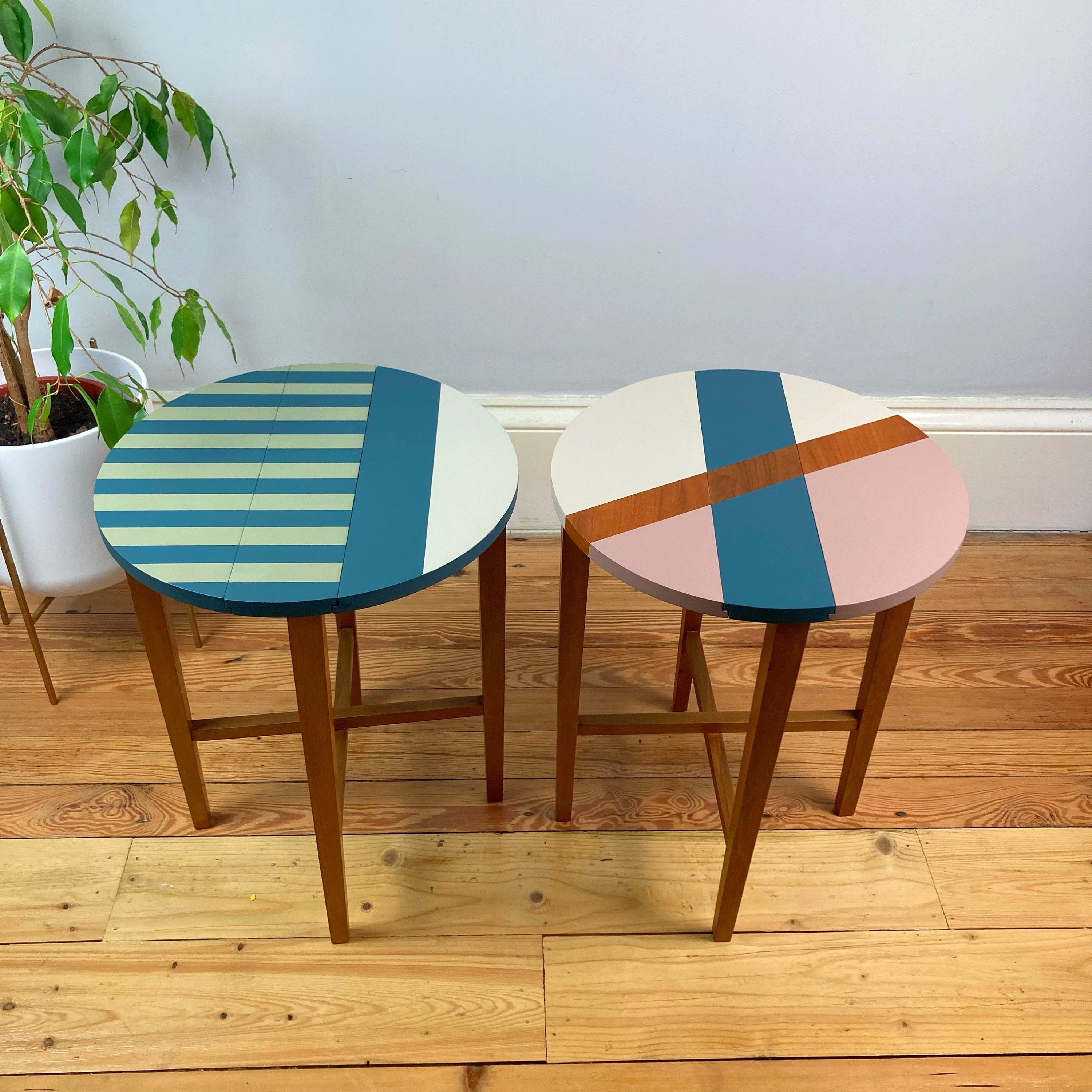 Bespoke Mid-century Folding Side Tables Bedside Tables - Etsy UK