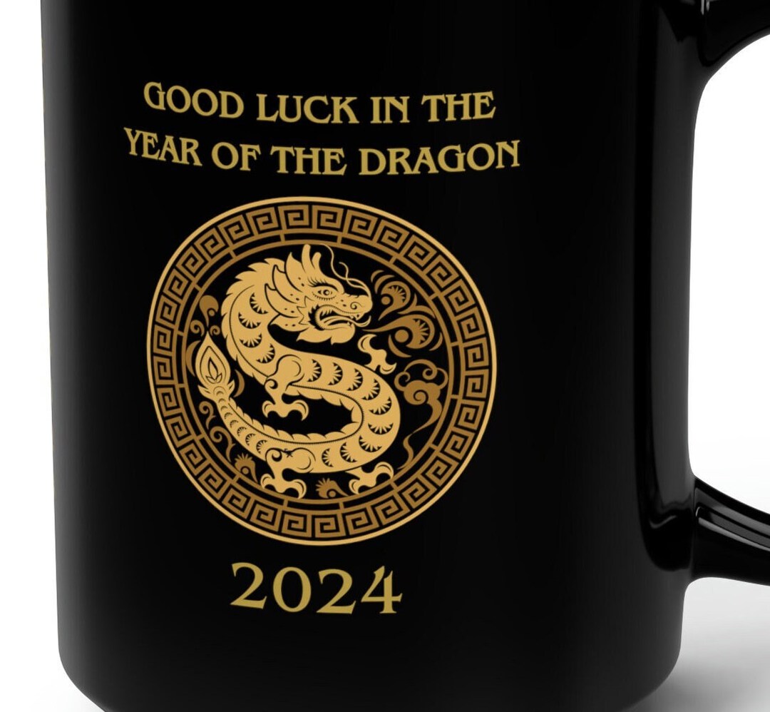 Good Luck in the Year of the Dragon Mug, 2024 Dragon Cup, Chinese