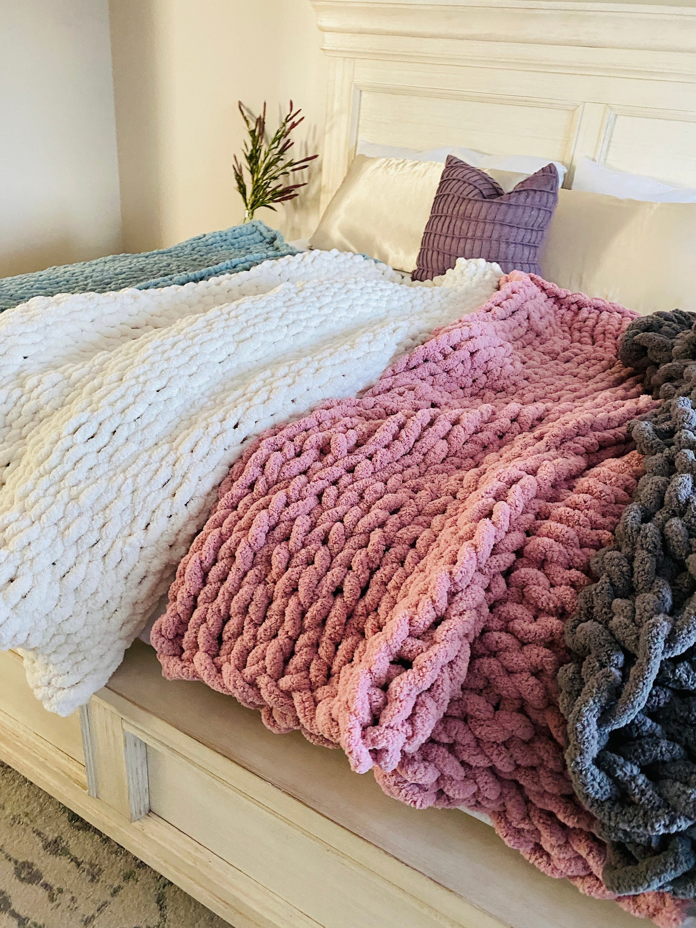 Light Yellow Chenille Throw Blanket Etsy