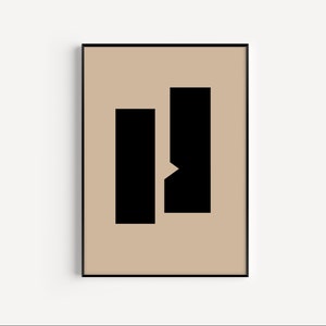 Neutral minimalist digital wall art print, organic modern decor