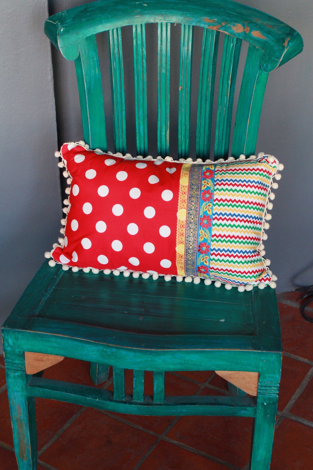 Lumbar Boho Cushion Cover, 18 X 11, Reversible, Cotton Cushion Cover