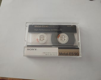 Cinta de casete Sony metal-es90 nueva, abierta, sin usar.