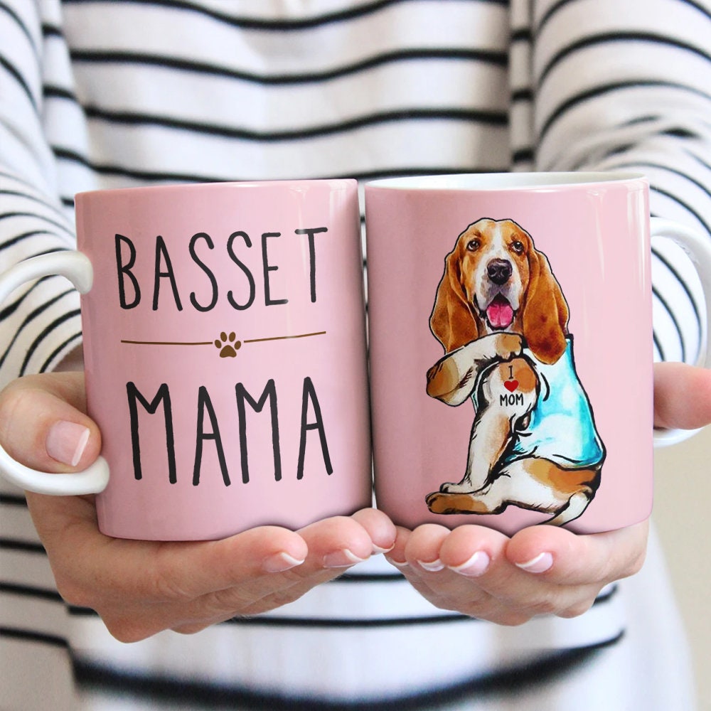 Basset Hound Dog Coffee Mug Gift For Dog Lovers Custom Dog Etsy