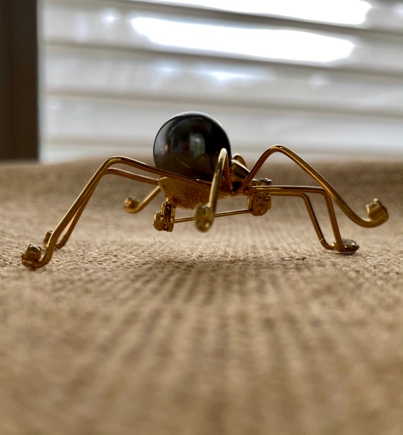 Gold Tone Spider Pin Brooch - image 5