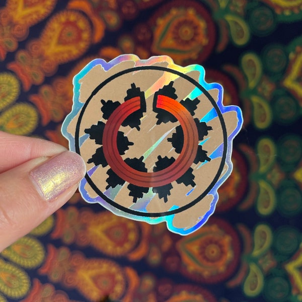 Artsy Navajo Basket Holographic Sticker | 2.3” x2.2”