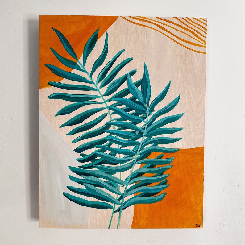 Abstract minimal plant painting.