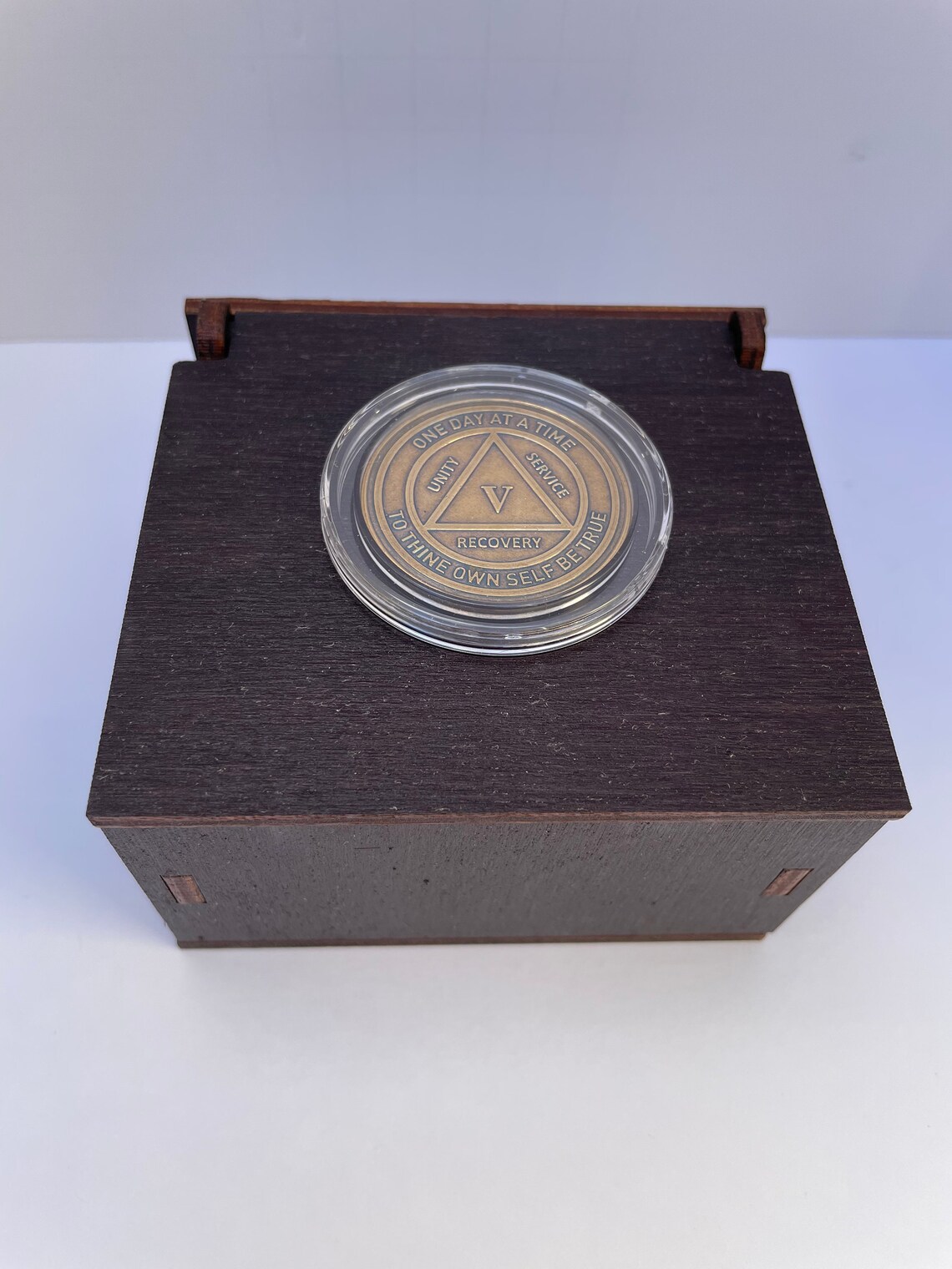 Aa coin holder display box Alcoholics Anonymous sober month Etsy