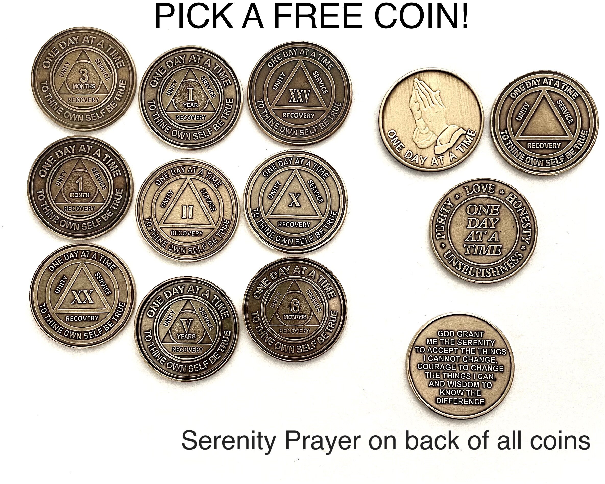 FREE COIN aa chip holder display box aa alcoholics Etsy