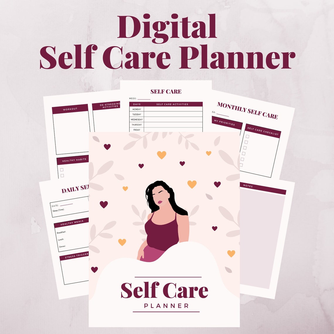 Self Care Planner Instant Download Digital Planner Etsy Self care planner instant download digital planner etsy