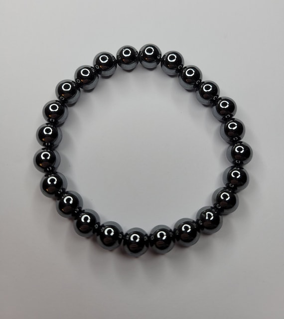 Handmade 8mm Genuine Hematite Crystal Gemstone Bracelet