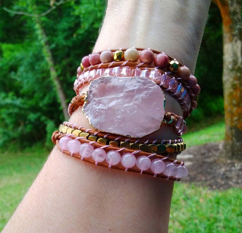 Rose Quartz bracelet Handmade jewelry