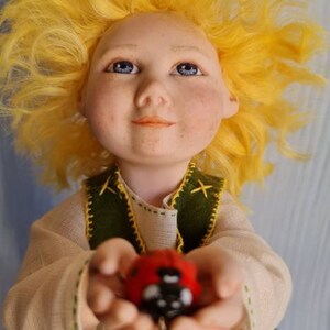 Interior doll. Polymer clay doll. Dandelion